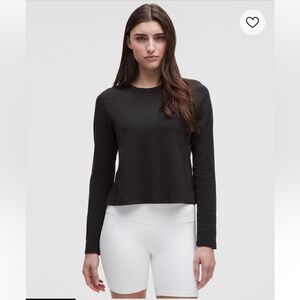Lululemon Classic fit cotton blend long sleeve shirt  black size 8